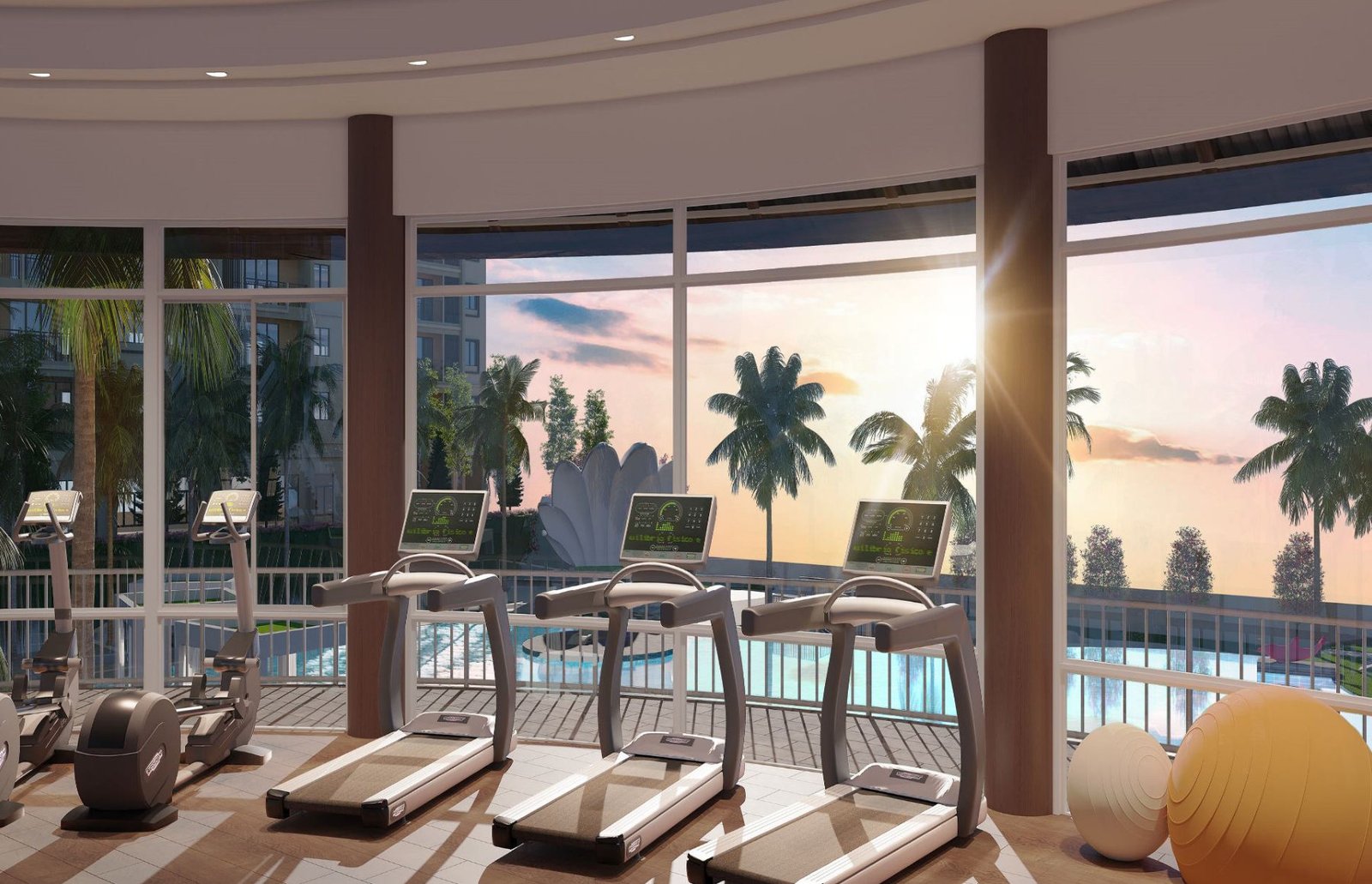 Gymnasium at Maldives Residences, artist's impression