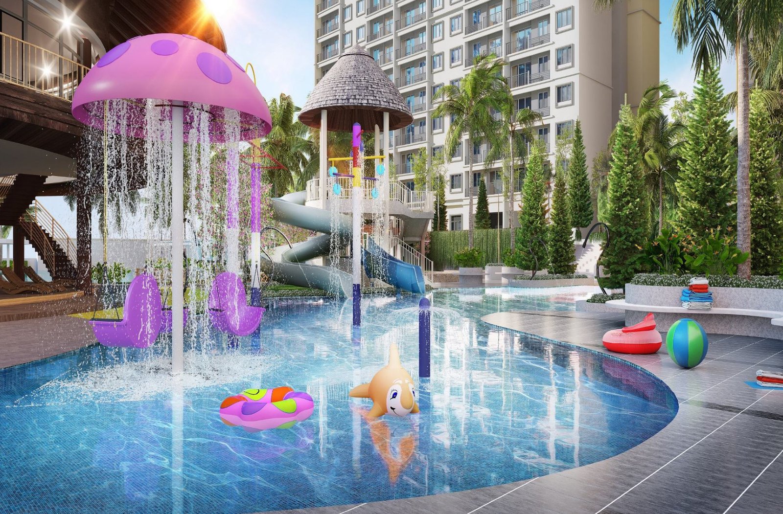 Kids’ Pool & Water Slide at Maldives Residences, artist's impression